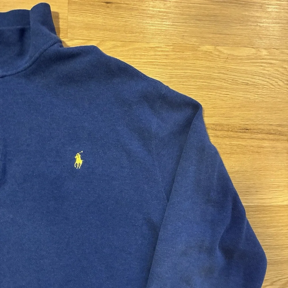 Polo Ralph Lauren Sweater Men's XL Tall Royal Blue 1/4 Zip Pullover Pony‎ Preppy